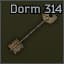Dorm room 314 marked key