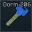 Dorm room 206 key