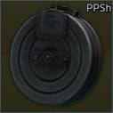 71발, PPSh-41 7.62x25 드럼 탄창 