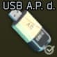 Decrypted Sliderkey flash drive marked with A.P.